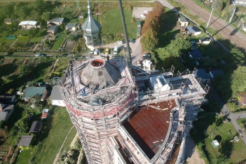 Wasserturm - Luftaufnahme Laterne Wasserturm - Luftaufnahme Laterne