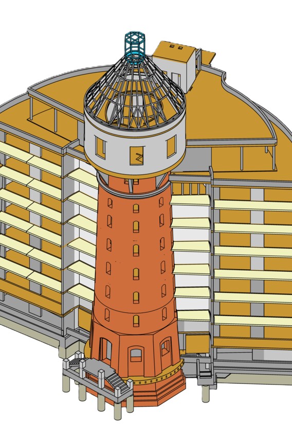 Wasserturm - Isometrie von S&uuml;den